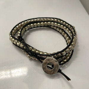 Convertible multi Wrap Bracelet - Silver beads